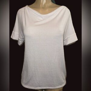 BANANA REPUBLIC White Boat Neck Jersey Knit Top – NWOT Size Small